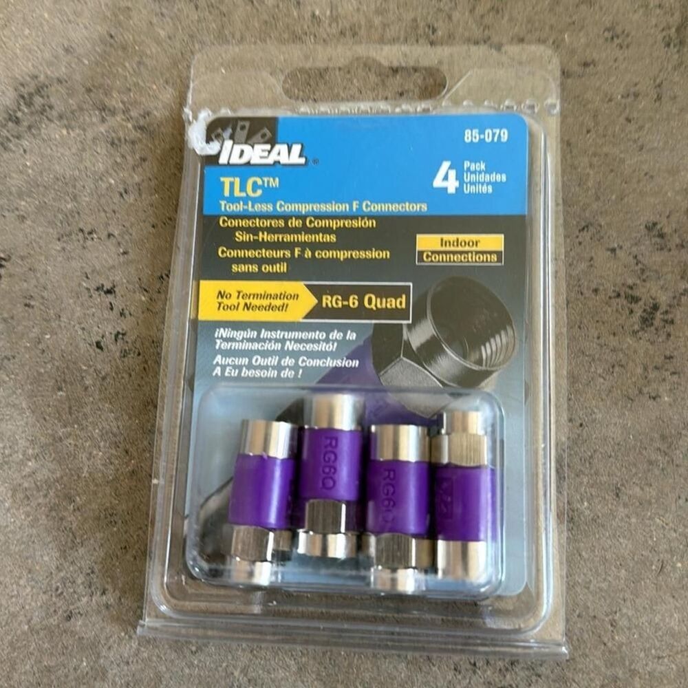 RG6Quad TLC (Tool-Less Compression) F-Connector (4-Pack) - Picture 2 of 2